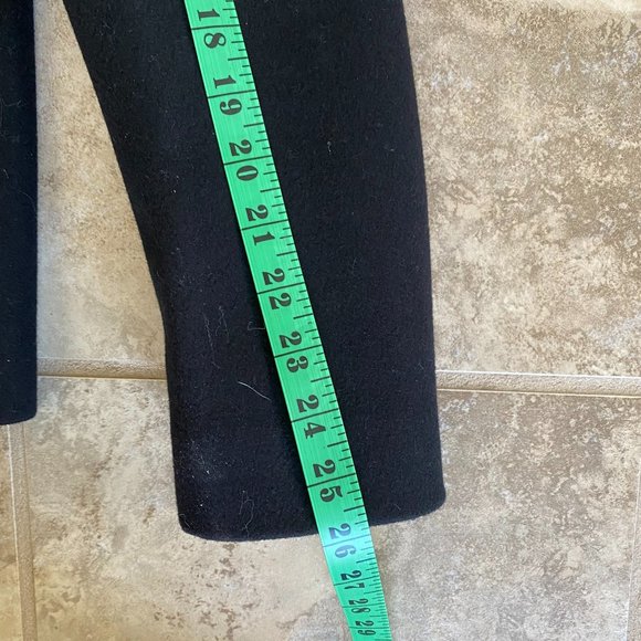 SANDRO Paris Black Leather Trim 100% Wool Pea Coat - Picture 12 of 14